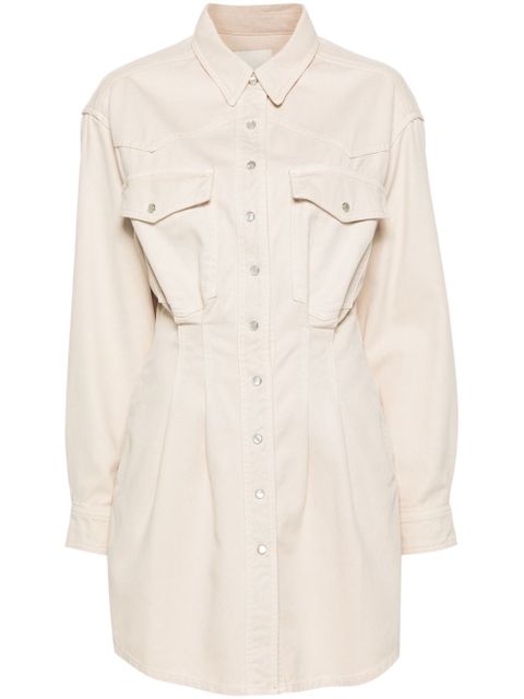 ISABEL MARANT Liliko shirt minidress - Neutrals