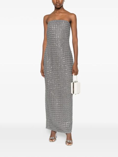 ROTATE BIRGER CHRISTENSEN bead-embellishment maxi dress - Grey - zdjęcie produktu nr 2