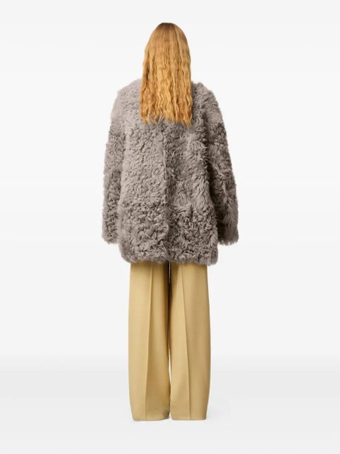 AMI Paris shearling short coat - Grey