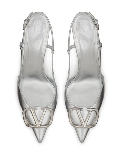 Valentino Garavani 80mm VLogo slingback pumps - Silver