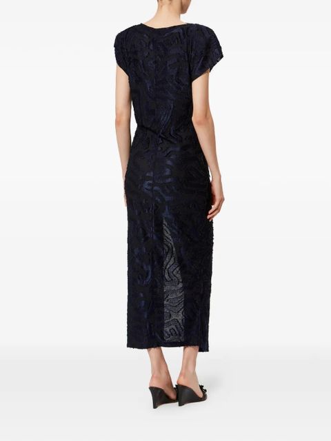 ISABEL MARANT Ladan geometric-jacquard midi dress - Blue