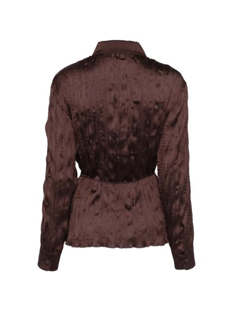 STAUD pintucked tie shirt - Brown - zdjęcie produktu nr 2