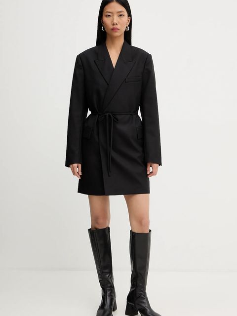 G-Star sukienka z dodatkiem wełny kolor czarny mini prosta D28041-E200 - zdjęcie produktu nr 2