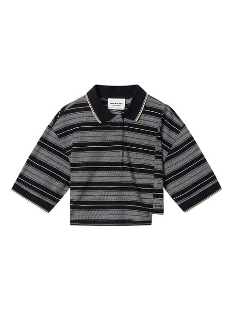 MARANT ÉTOILE Isalyne striped polo top - Black - zdjęcie produktu nr 1