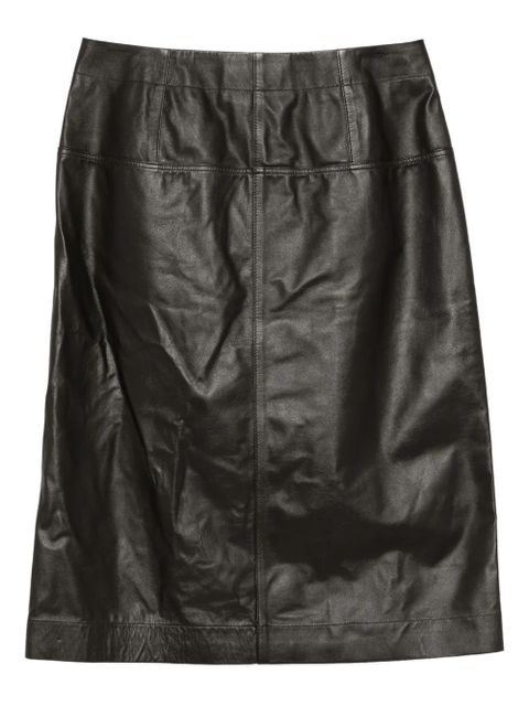 LEMAIRE leather skirt - Brown