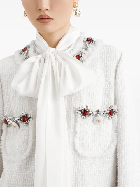 Dolce & Gabbana DNA single-breasted tweed jacket - White