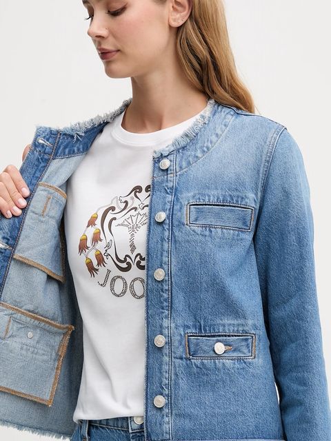 Joop! kurtka jeansowa kolor niebieski przejściowa 30047818