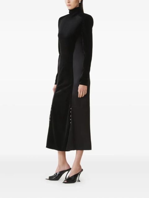 Lanvin velvet high-neck midi dress - Black