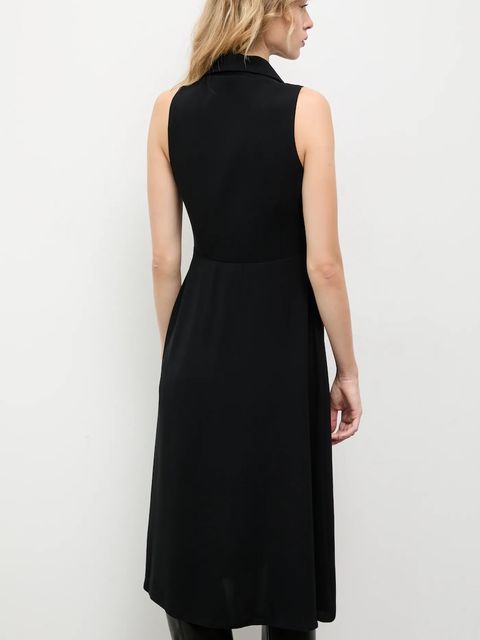 Answear.LAB sukienka kolor czarny midi prosta - zdjęcie produktu nr 2