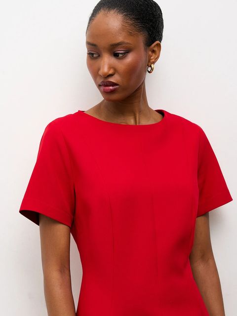 Answear.LAB sukienka kolor czerwony mini rozkloszowana