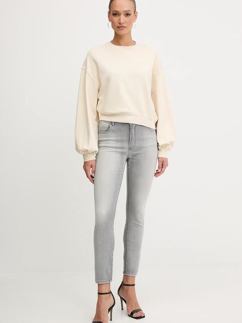 Pinko bluza bawełniana damska kolor beżowy gładka 105510 A2RB - zdjęcie produktu nr 2