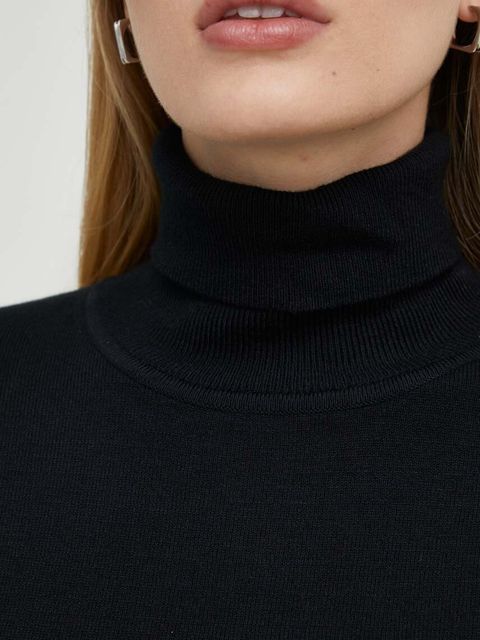 Answear Lab sweter z kaszmirem kolor czarny lekki z golfem