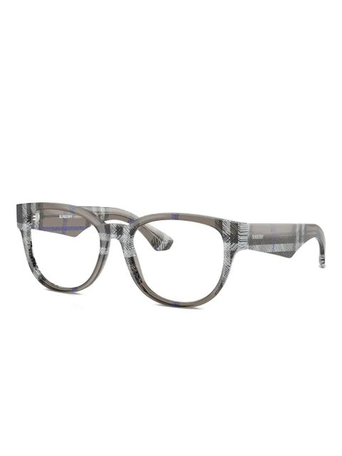 Burberry Eyewear check-pattern round glasses - Grey
