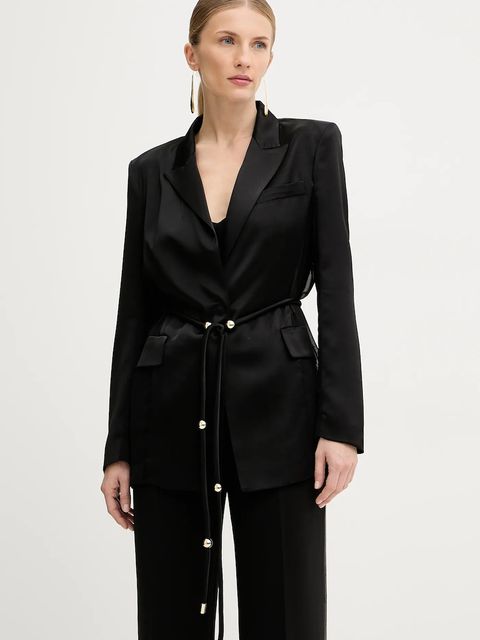 Pinko marynarka kolor czarny jednorzędowa gładka 105604 A2RA - zdjęcie produktu nr 1