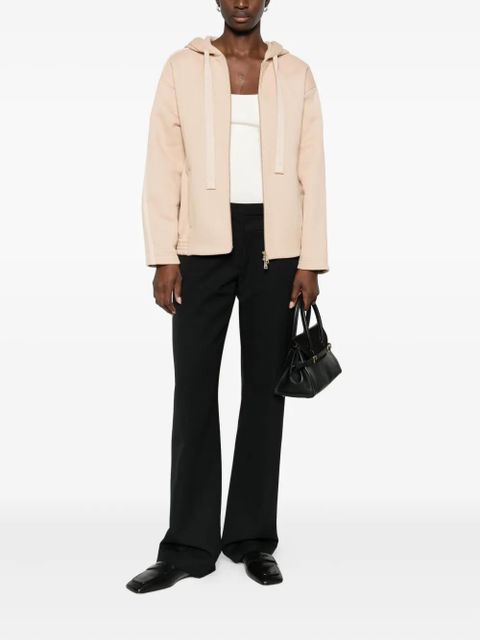 Max Mara stripe-detail zip-up hoodie - Pink