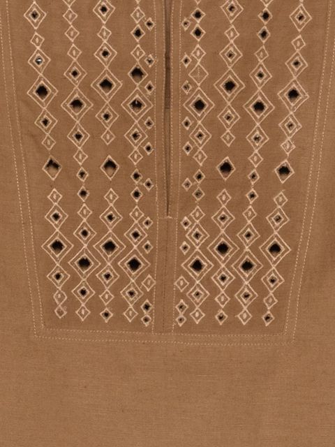 Yves Salomon cut-out short-sleeve top - Brown