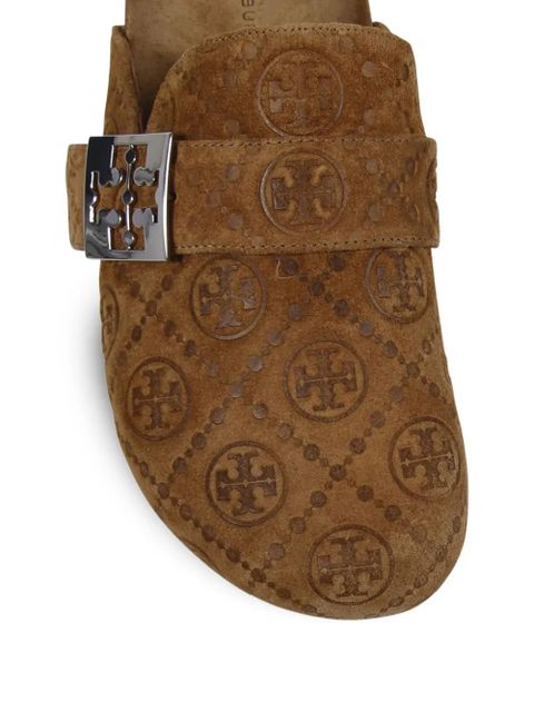 Tory Burch Mellow logo-debossed buckle slippers - Brown