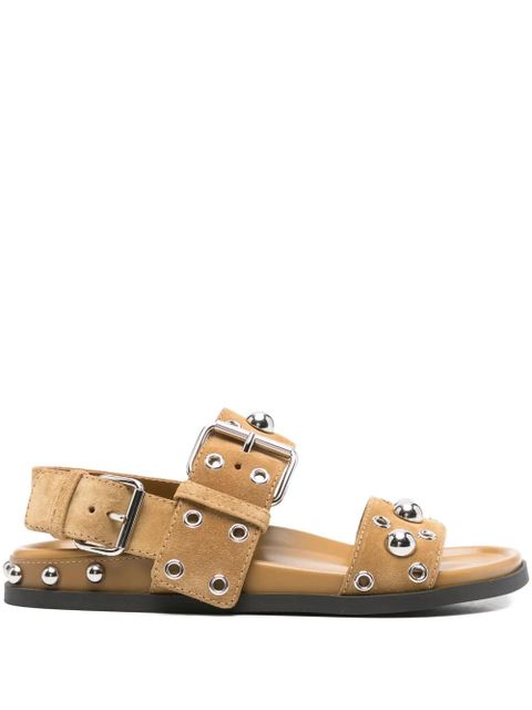 Valentino Garavani Nellcôte studded buckle sandals - Brown - zdjęcie produktu nr 1