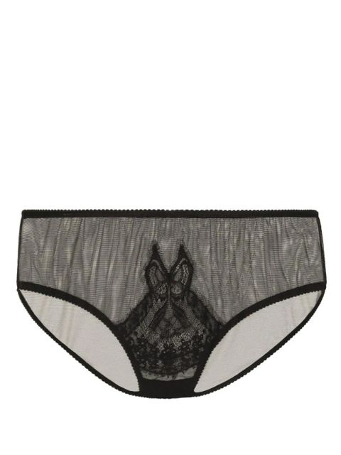 Dolce & Gabbana tulle-lace overlay briefs - Black - zdjęcie produktu nr 2