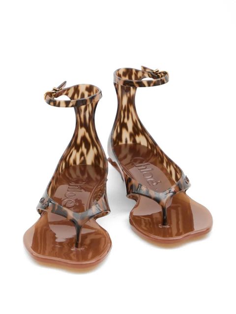 Chloé Jelly tropical-print ankle-strap sandals - White