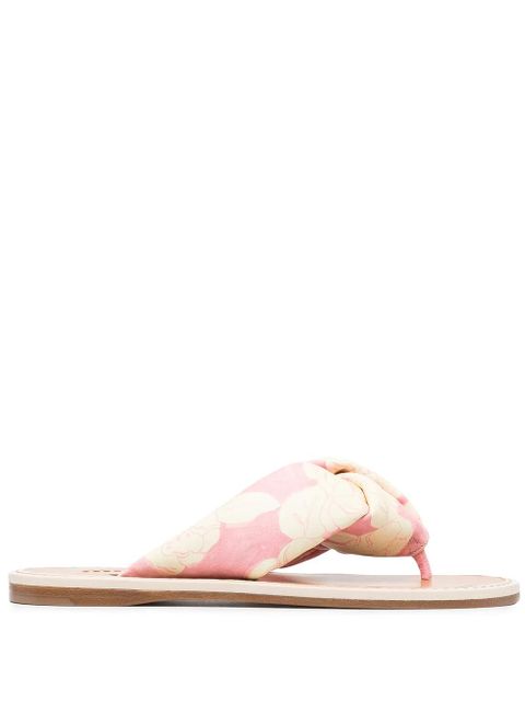 Miu Miu floral-print slip-on sandals - Pink - zdjęcie produktu nr 1