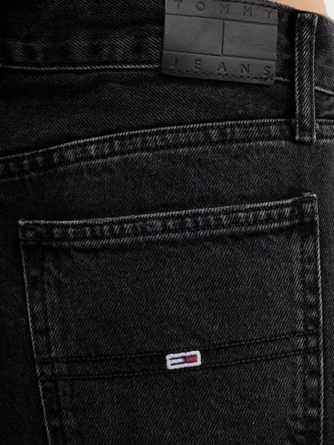 Tommy Jeans szorty jeansowe damskie kolor czarny gładkie high waist DW0DW20097