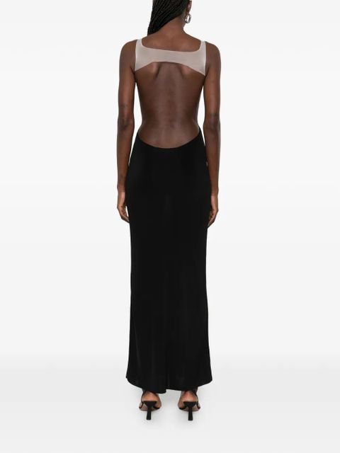 Aya Muse semi-sheer maxi dress - Black
