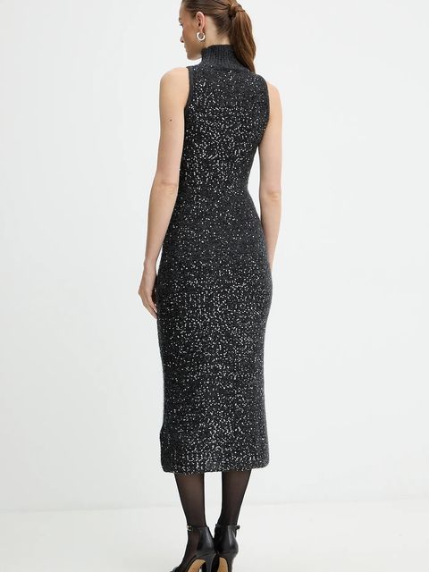 Marella sukienka z dodatkiem wełny kolor szary maxi dopasowana 2523326072200