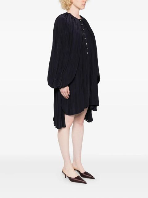 Lanvin pleated button-front mini dress - Purple