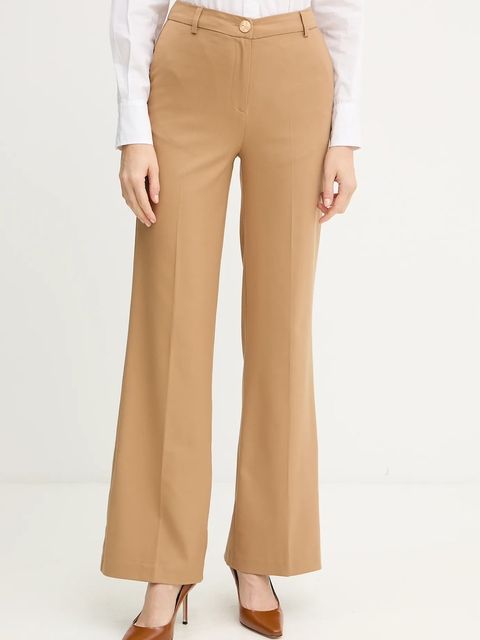 Morgan spodnie PETAL.F damskie kolor beżowy proste high waist PETAL.F - zdjęcie produktu nr 1