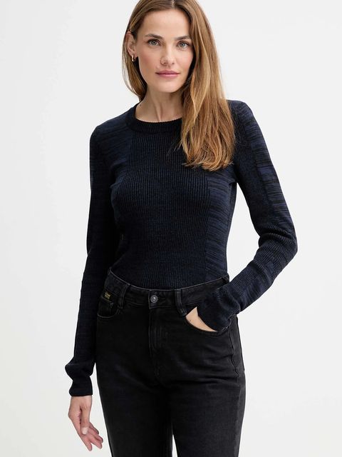 G-Star sweter 0 damski kolor granatowy lekki D27170.C259 - zdjęcie produktu nr 1