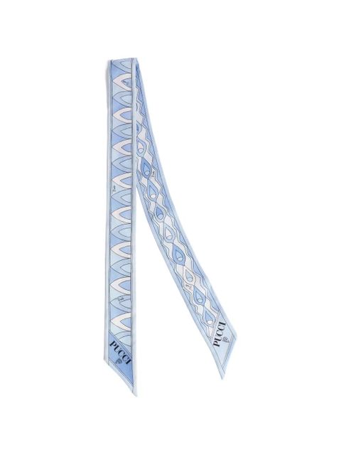 PUCCI mixed print silk scarf - Blue - zdjęcie produktu nr 1