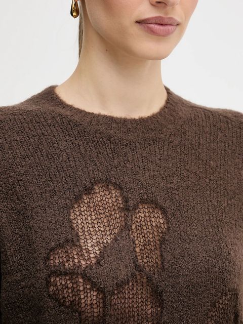 United Colors of Benetton sweter z dodatkiem wełny damski kolor zielony 18L4E10EW