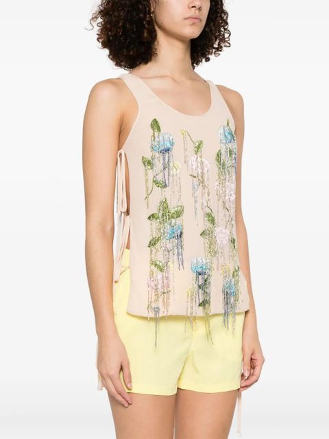 Blumarine bead-tassel top - Neutrals