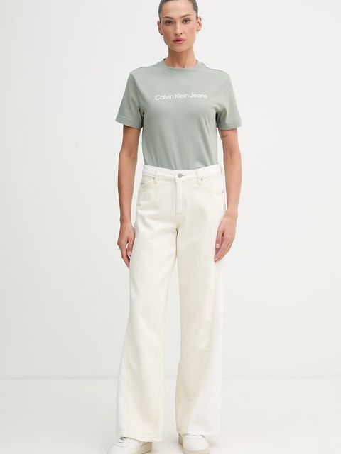 Calvin Klein Jeans t-shirt damski bawełniany - zdjęcie produktu nr 1