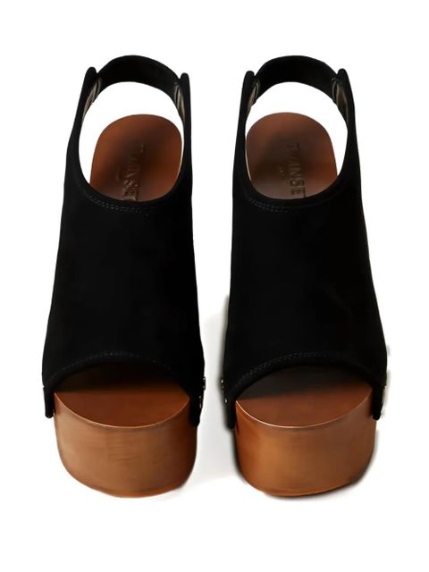 TWINSET 105mm suede platform sandals - Black