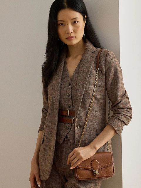 Lauren Ralph Lauren portfel skórzany damski kolor brązowy 432977374