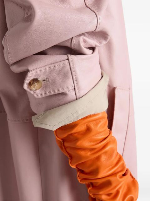 Prada nappa leather coat - Pink