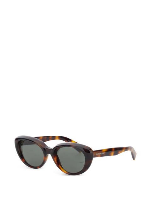 Saint Laurent Eyewear oval frame sunglasses - Brown - zdjęcie produktu nr 1