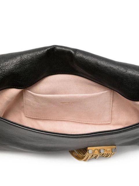 Jimmy Choo Zandra chain-embellished leather clutch - Black - zdjęcie produktu nr 2