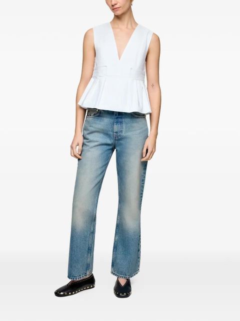 GANNI V-neck pleated blouse - White - zdjęcie produktu nr 2