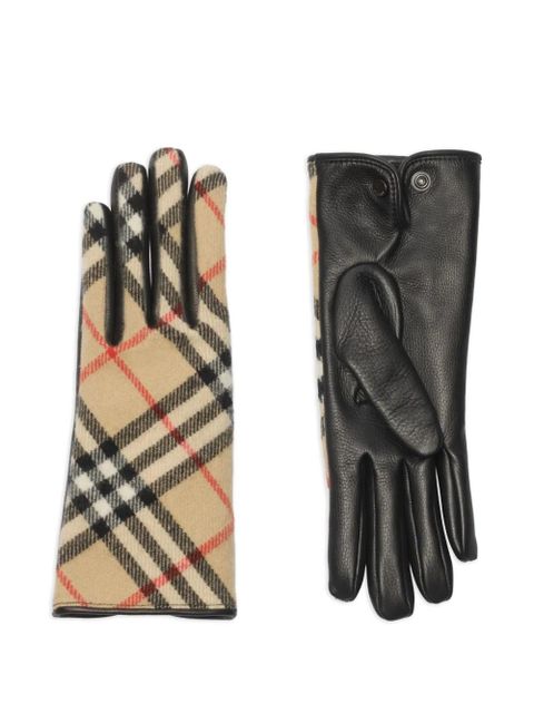 Burberry check-pattern gloves - Neutrals