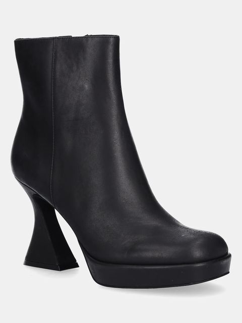 Jeffrey Campbell botki skórzane HUMANITY damskie kolor czarny na słupku U92-B01 - zdjęcie produktu nr 1