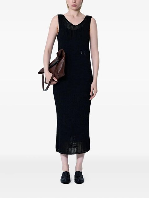 Max Mara V-neck midi dress - Black