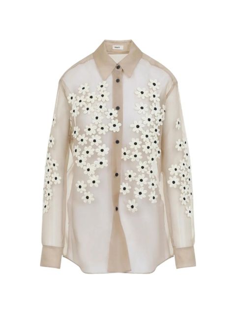 KHAITE floral appliqué shirt - Neutrals - zdjęcie produktu nr 1