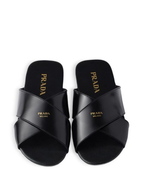 Prada cross-strap sandals - Black