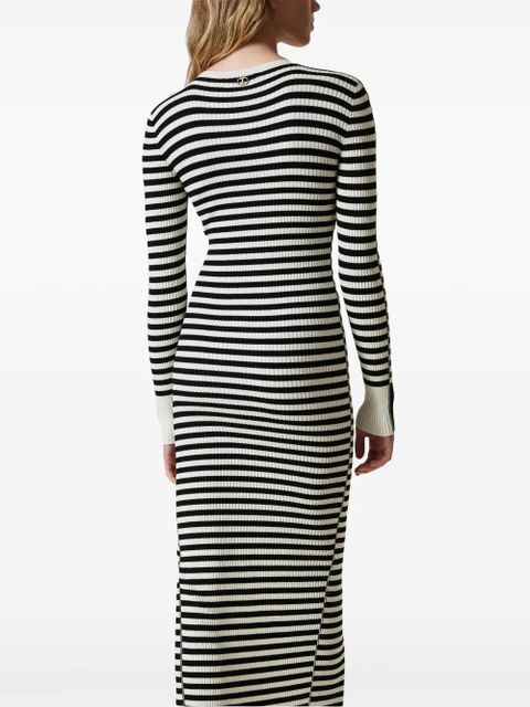 TWINSET striped knit dress - Black