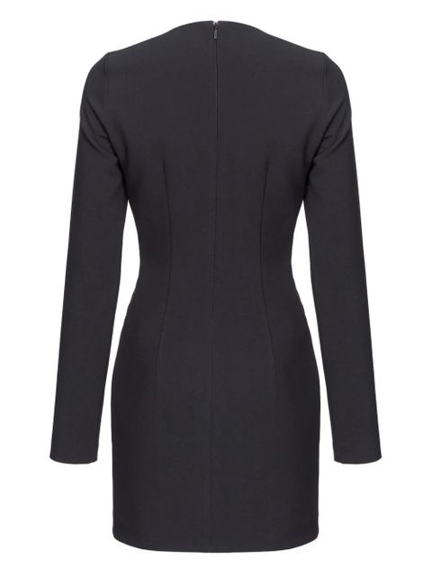 PINKO zipped crepe V-neck minidress - Black - zdjęcie produktu nr 2