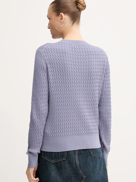 Tommy Hilfiger sweter bawełniany kolor fioletowy lekki WW0WW44993