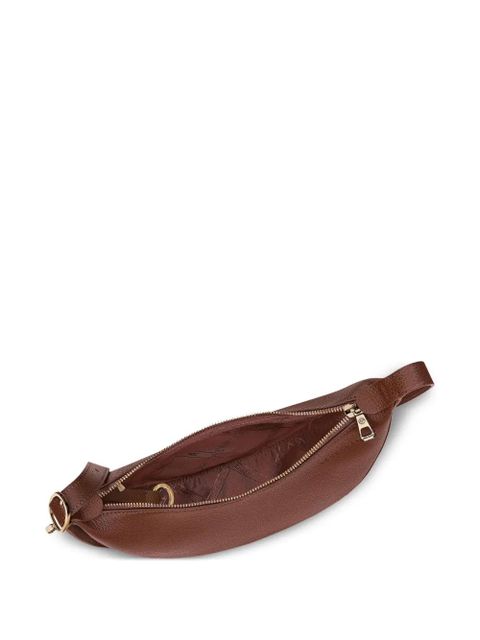 Longchamp small Le Foulonné grained-leather cross body bag - Brown